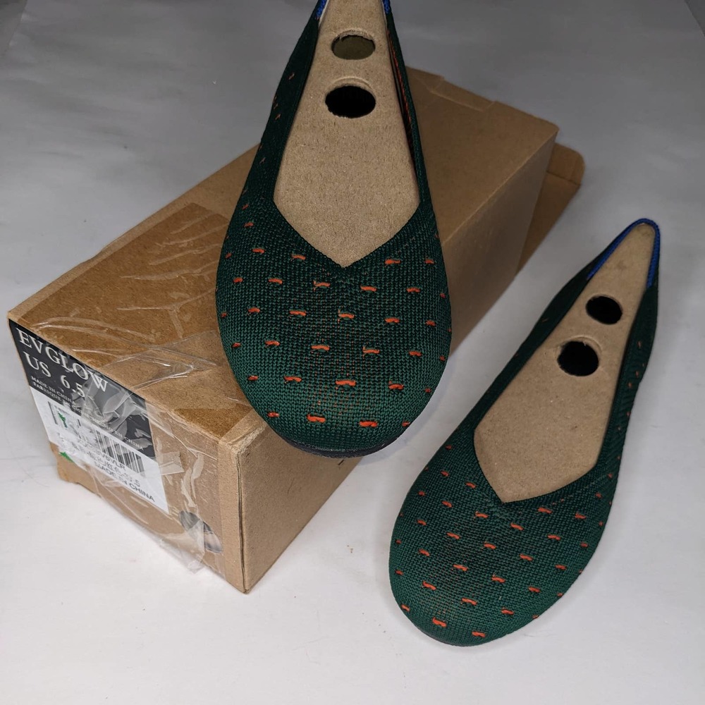 EVGLOW Women's Knit Ballet Flat Round Toe Slip On Flats NIB size 6.5
